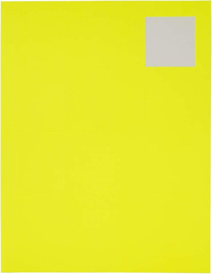 JAM PAPER Product & Container Labels - Square - 2 x 2 - Neon Yellow - 120/Pack | Address Labels - TrueDesk