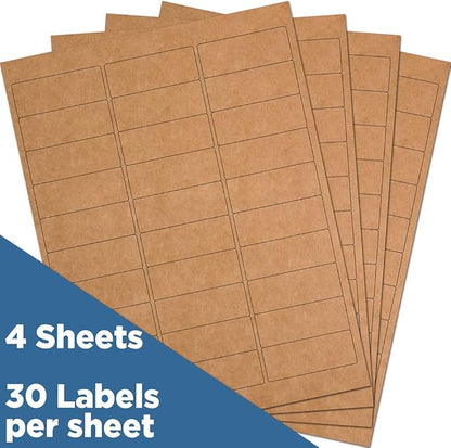 JAM PAPER Return Address Labels - Standard Mailing - 1 x 2 5/8 - Brown Kraft - 120 Shipping Labels/Pack | Address Labels - TrueDesk