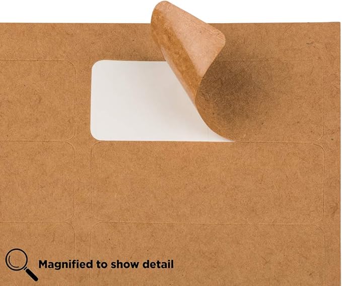 JAM PAPER Return Address Labels - Standard Mailing - 1 x 2 5/8 - Brown Kraft - 120 Shipping Labels/Pack | Address Labels - TrueDesk