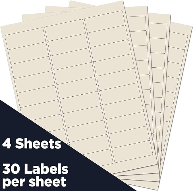 JAM PAPER Return Address Labels - Standard Mailing - 1 x 2 5/8 - Ivory - 120 Shipping Labels/Pack | Address Labels - TrueDesk