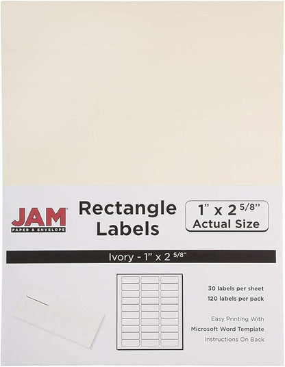 JAM PAPER Return Address Labels - Standard Mailing - 1 x 2 5/8 - Ivory - 120 Shipping Labels/Pack | Address Labels - TrueDesk
