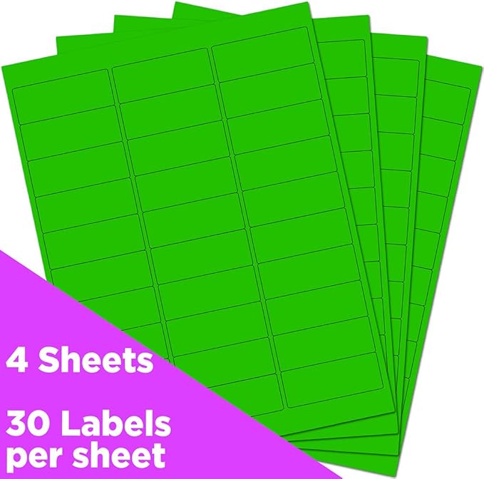 JAM PAPER Return Address Labels - Standard Mailing - 1 x 2 5/8 - Neon Green - 120 Shipping Labels/Pack | Address Labels - TrueDesk