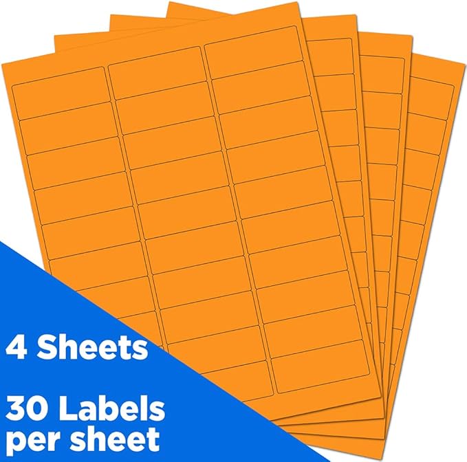 JAM PAPER Return Address Labels - Standard Mailing - 1 x 2 5/8 - Neon Orange - 120 Shipping Labels/Pack | Address Labels - TrueDesk