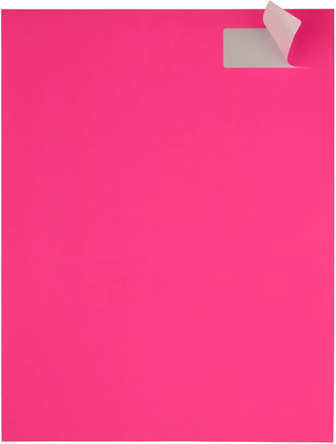 JAM PAPER Return Address Labels - Standard Mailing - 1 x 2 5/8 - Neon Pink - 120 Shipping Labels/Pack | Address Labels - TrueDesk
