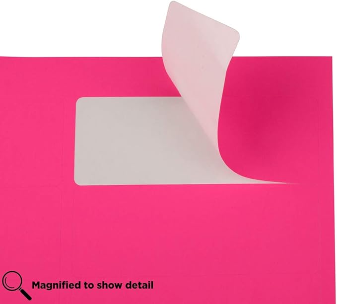 JAM PAPER Return Address Labels - Standard Mailing - 1 x 2 5/8 - Neon Pink - 120 Shipping Labels/Pack | Address Labels - TrueDesk