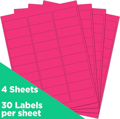 JAM PAPER Return Address Labels - Standard Mailing - 1 x 2 5/8 - Neon Pink - 120 Shipping Labels/Pack | Address Labels - TrueDesk