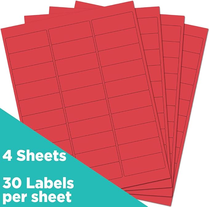 JAM PAPER Return Address Labels - Standard Mailing - 1 x 2 5/8 - Red - 120 Shipping Labels/Pack | Address Labels - TrueDesk