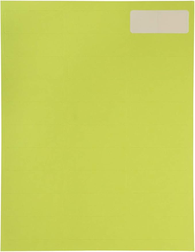 JAM PAPER Return Address Labels - Standard Mailing - 1 x 2 5/8 - Ultra Lime Green - 120 Shipping Labels/Pack | Address Labels - TrueDesk