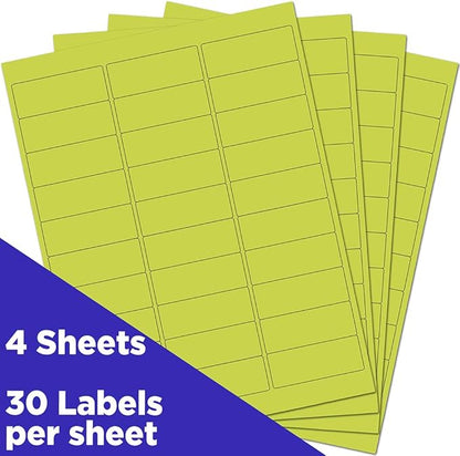 JAM PAPER Return Address Labels - Standard Mailing - 1 x 2 5/8 - Ultra Lime Green - 120 Shipping Labels/Pack | Address Labels - TrueDesk