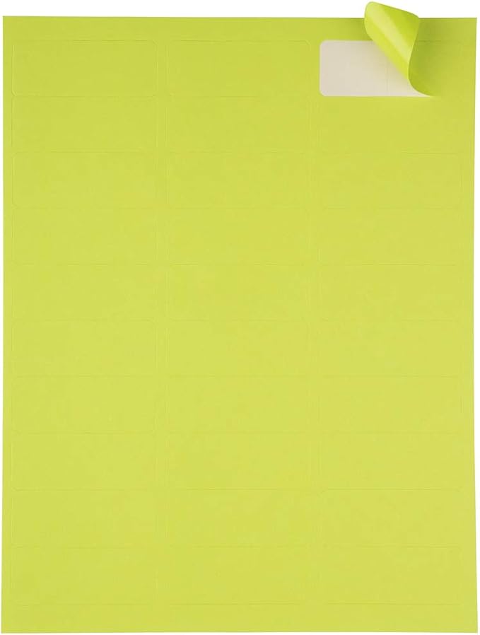 JAM PAPER Return Address Labels - Standard Mailing - 1 x 2 5/8 - Ultra Lime Green - 120 Shipping Labels/Pack | Address Labels - TrueDesk