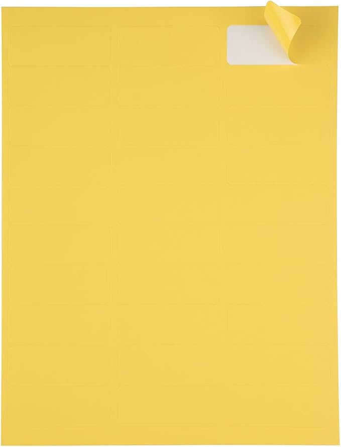 JAM PAPER Return Address Labels - Standard Mailing - 1 x 2 5/8 - Yellow - 120 Shipping Labels/Pack | Address Labels - TrueDesk