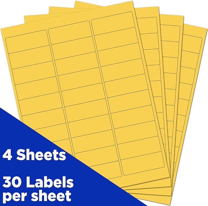 JAM PAPER Return Address Labels - Standard Mailing - 1 x 2 5/8 - Yellow - 120 Shipping Labels/Pack | Address Labels - TrueDesk