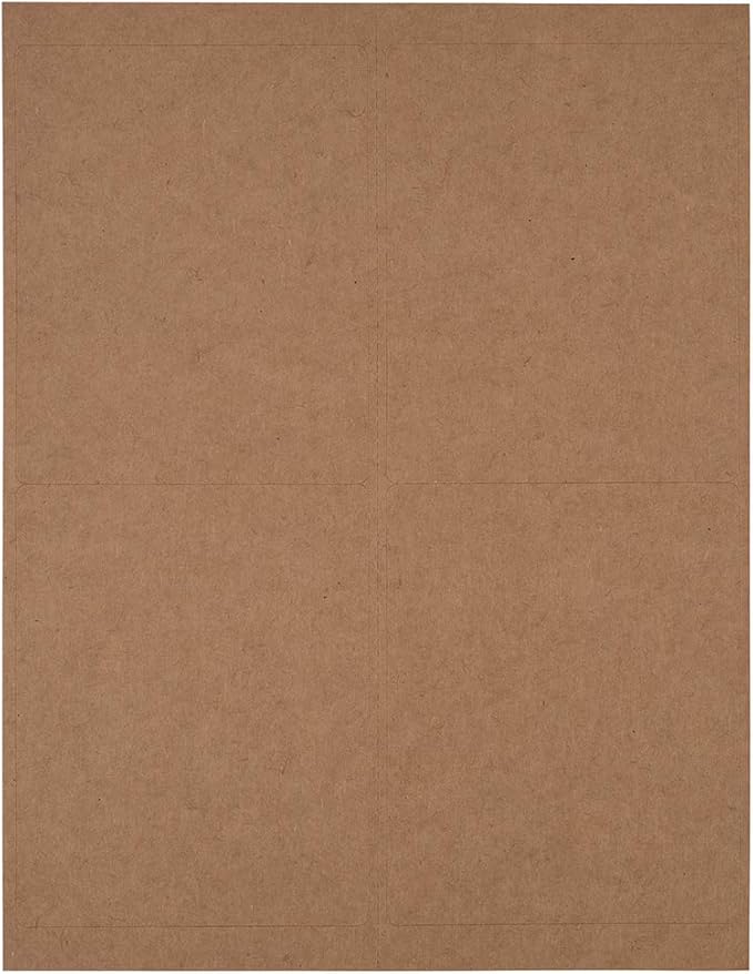 JAM PAPER Shipping Address Labels - 4 x 5 - Quarter Page/Extra Large - Brown Kraft - 120/Pack | Address Labels - TrueDesk