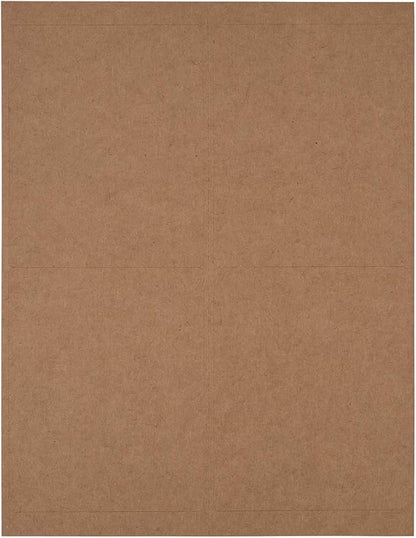 JAM PAPER Shipping Address Labels - 4 x 5 - Quarter Page/Extra Large - Brown Kraft - 120/Pack | Address Labels - TrueDesk