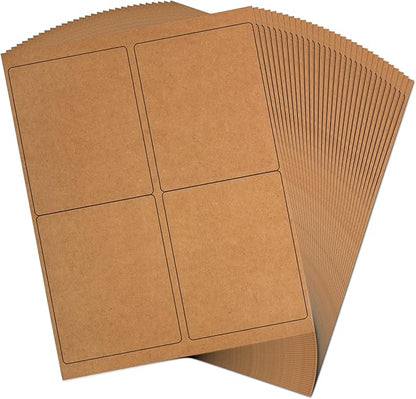 JAM PAPER Shipping Address Labels - 4 x 5 - Quarter Page/Extra Large - Brown Kraft - 120/Pack | Address Labels - TrueDesk