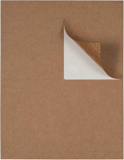 JAM PAPER Shipping Address Labels - 4 x 5 - Quarter Page/Extra Large - Brown Kraft - 120/Pack | Address Labels - TrueDesk