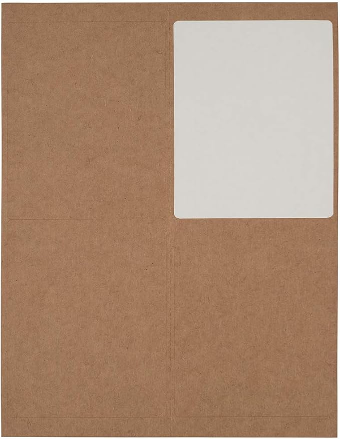 JAM PAPER Shipping Address Labels - 4 x 5 - Quarter Page/Extra Large - Brown Kraft - 120/Pack | Address Labels - TrueDesk