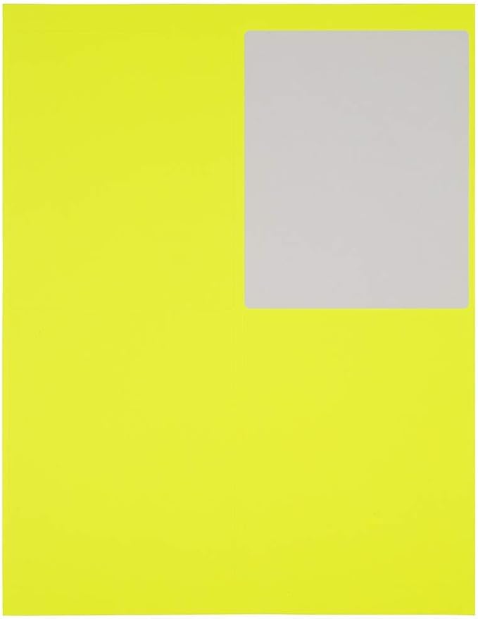 JAM PAPER Shipping Address Labels - 4 x 5 - Quarter Page/Extra Large - Neon Yellow - 120/Pack | Address Labels - TrueDesk
