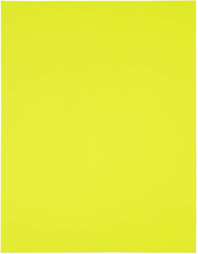 JAM PAPER Shipping Address Labels - 4 x 5 - Quarter Page/Extra Large - Neon Yellow - 120/Pack | Address Labels - TrueDesk