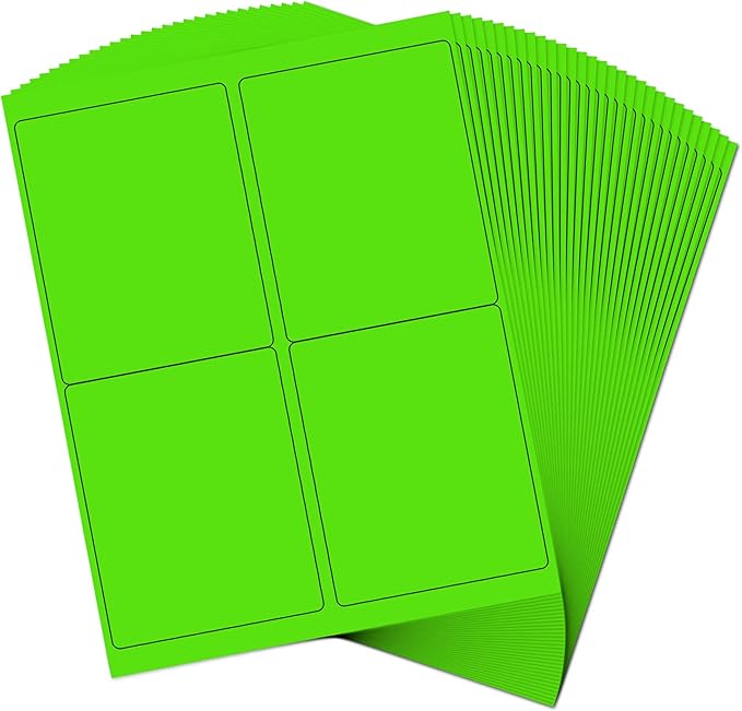 JAM PAPER Shipping Address Labels - Extra Large - 4 x 5 - Neon Green - 4 Labels per Page/120 Labels Total | Address Labels - TrueDesk