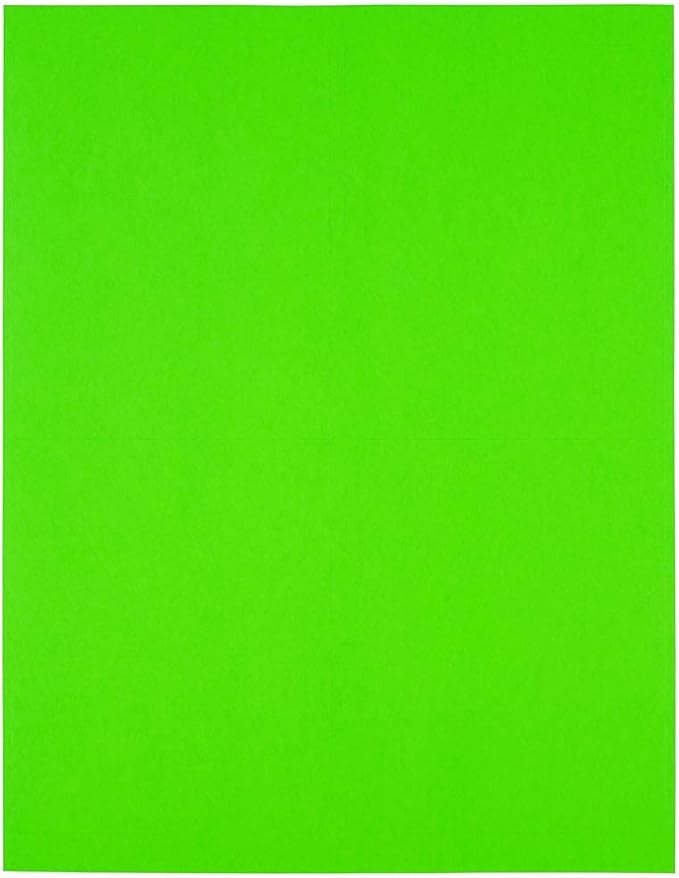 JAM PAPER Shipping Address Labels - Extra Large - 4 x 5 - Neon Green - 4 Labels per Page/120 Labels Total | Address Labels - TrueDesk