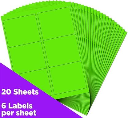 JAM PAPER Shipping Address Labels - Large - 3 1/3 x 4 - Neon Fluorescent Green - 120/Pack | Address Labels - TrueDesk