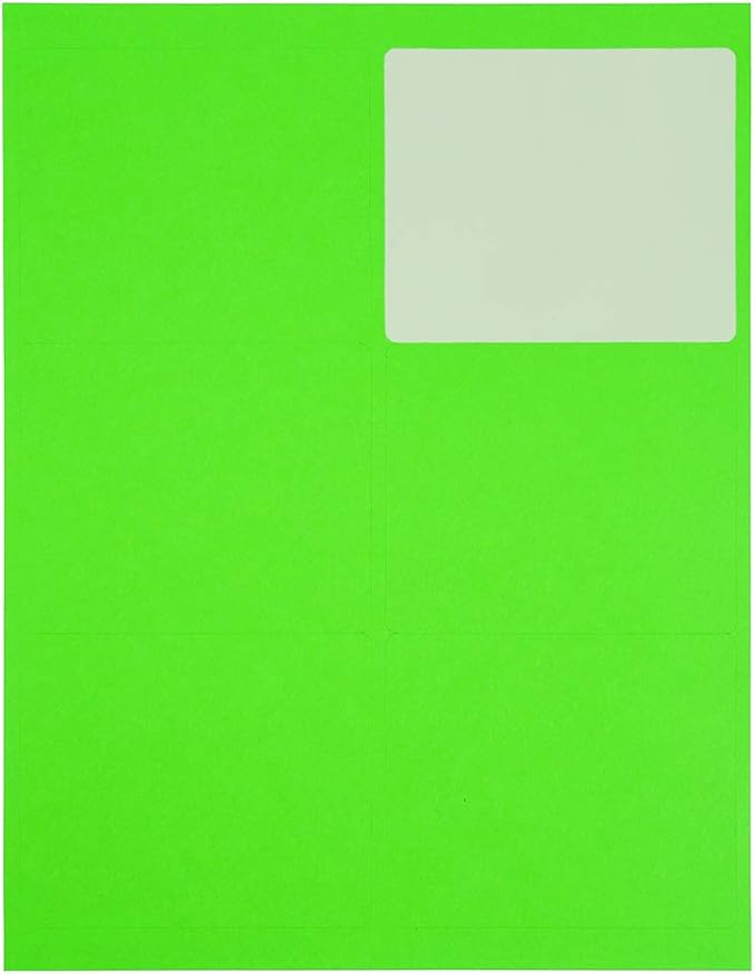 JAM PAPER Shipping Address Labels - Large - 3 1/3 x 4 - Neon Fluorescent Green - 120/Pack | Address Labels - TrueDesk
