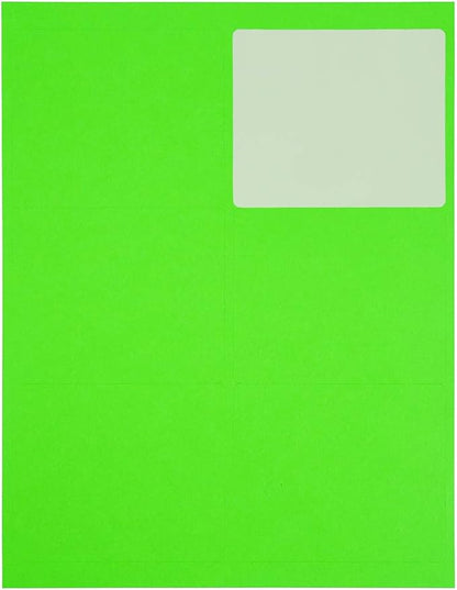 JAM PAPER Shipping Address Labels - Large - 3 1/3 x 4 - Neon Fluorescent Green - 120/Pack | Address Labels - TrueDesk