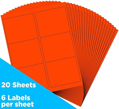 JAM PAPER Shipping Address Labels - Large - 3 1/3 x 4 - Neon Fluorescent Red/Orange - 120/Pack | Address Labels - TrueDesk