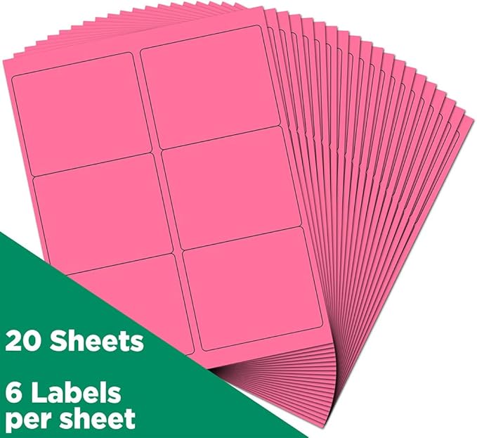 JAM PAPER Shipping Address Labels - Large - 3 1/3 x 4 - Pink - 120/Pack | Address Labels - TrueDesk