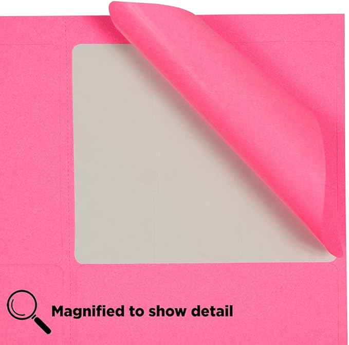 JAM PAPER Shipping Address Labels - Large - 3 1/3 x 4 - Pink - 120/Pack | Address Labels - TrueDesk