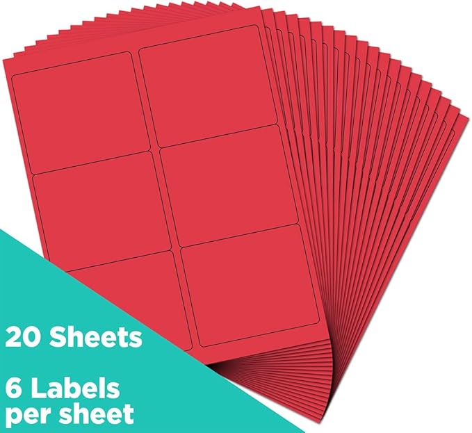 JAM PAPER Shipping Address Labels - Large - 3 1/3 x 4 - Red - 120/Pack | Address Labels - TrueDesk