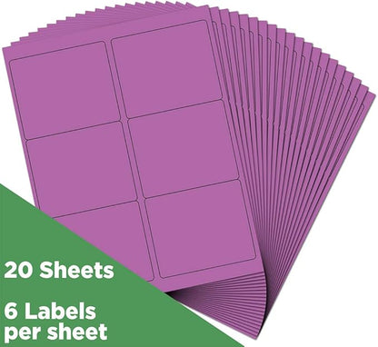 JAM PAPER Shipping Address Labels - Large - 3 1/3 x 4 - Violet Purple - 120/Pack | Address Labels - TrueDesk