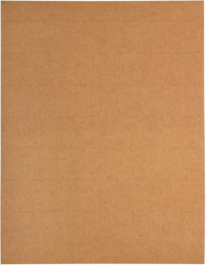 JAM PAPER Shipping Address Labels - Rectangular - 1 1/3 x 4 - Brown Kraft - 126/pack | Address Labels - TrueDesk