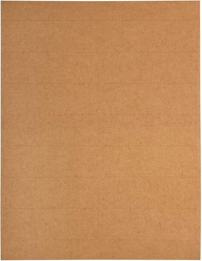 JAM PAPER Shipping Address Labels - Rectangular - 1 1/3 x 4 - Brown Kraft - 126/pack | Address Labels - TrueDesk