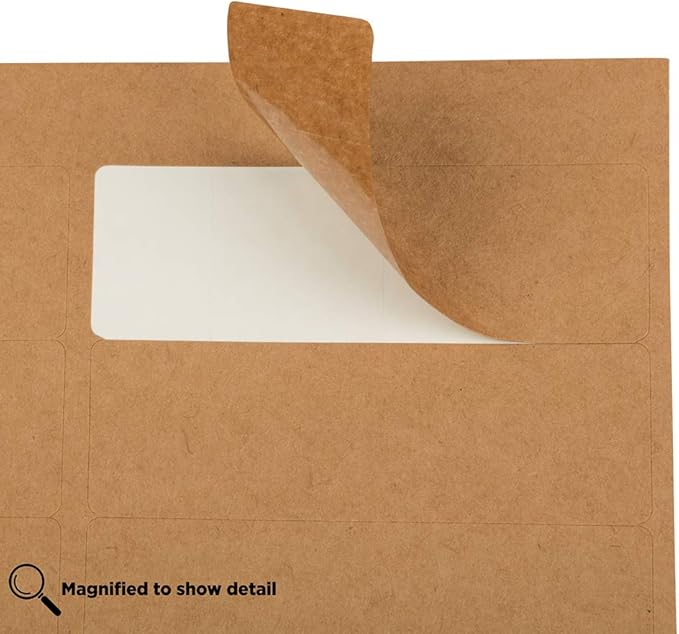 JAM PAPER Shipping Address Labels - Rectangular - 1 1/3 x 4 - Brown Kraft - 126/pack | Address Labels - TrueDesk