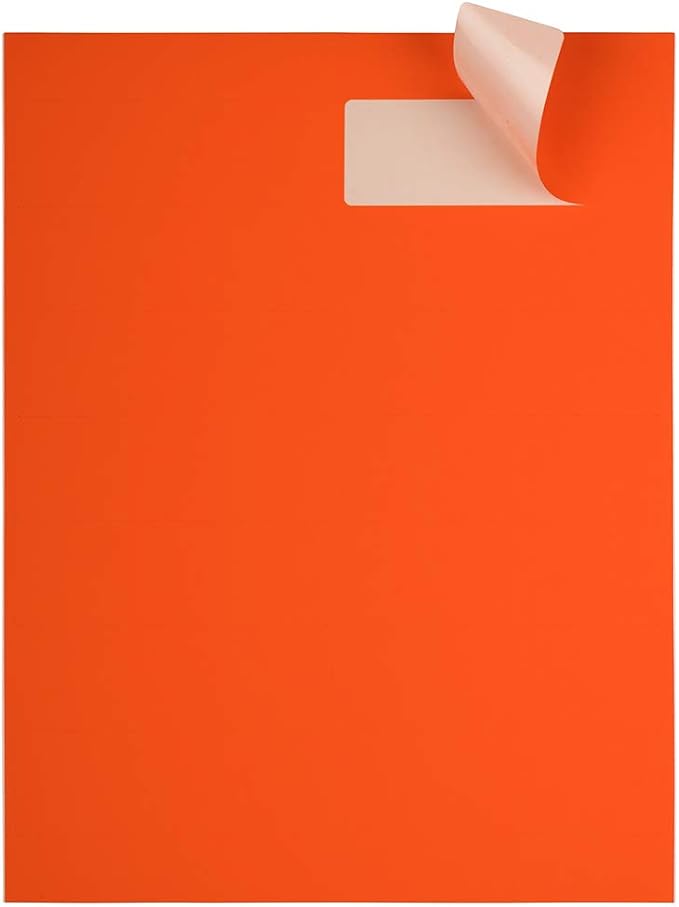 JAM PAPER Shipping Address Labels - Rectangular - 1 1/3 x 4 - Neon Deep Red/Orange - 126/pack | Address Labels - TrueDesk