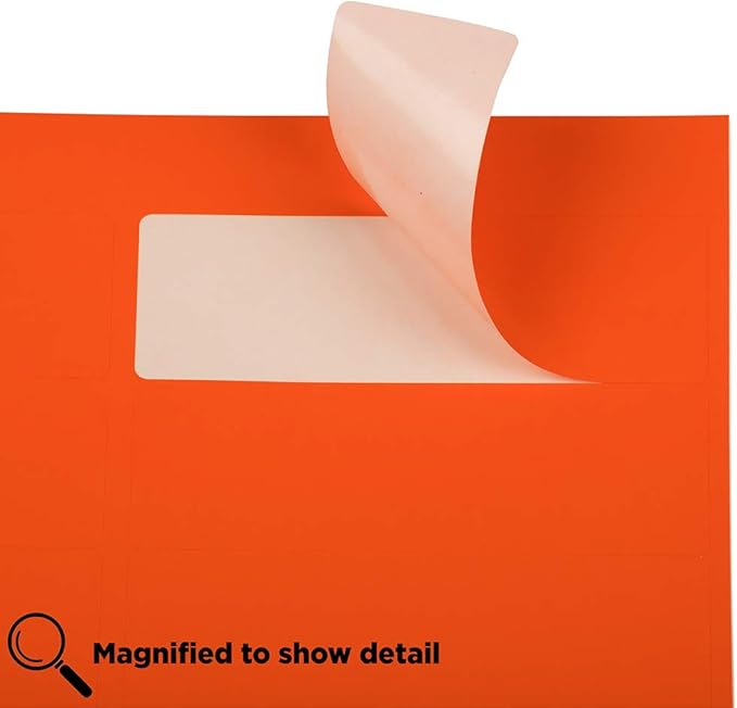 JAM PAPER Shipping Address Labels - Rectangular - 1 1/3 x 4 - Neon Deep Red/Orange - 126/pack | Address Labels - TrueDesk