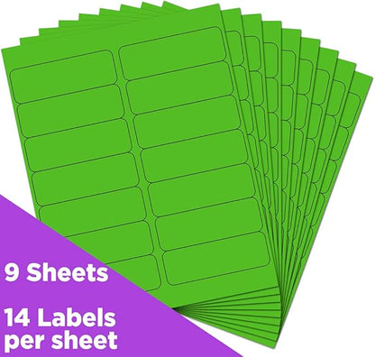 JAM Paper Shipping Address Labels, Rectangular, 1 1/3 x 4, Neon Green, 126/Pack (359329613) | Address Labels - TrueDesk