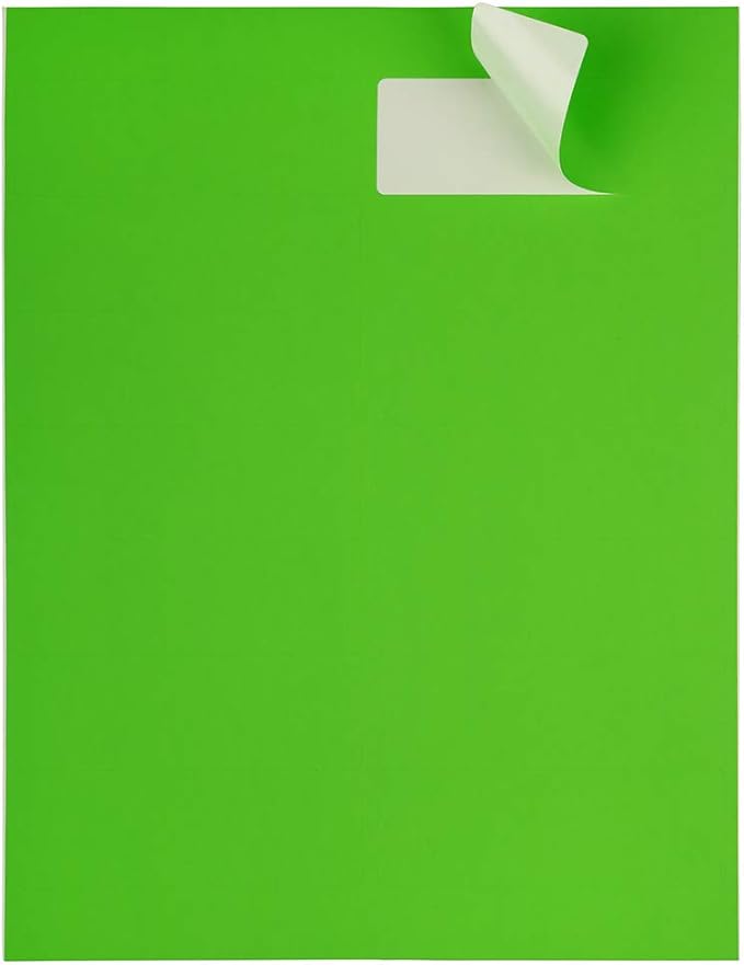 JAM Paper Shipping Address Labels, Rectangular, 1 1/3 x 4, Neon Green, 126/Pack (359329613) | Address Labels - TrueDesk