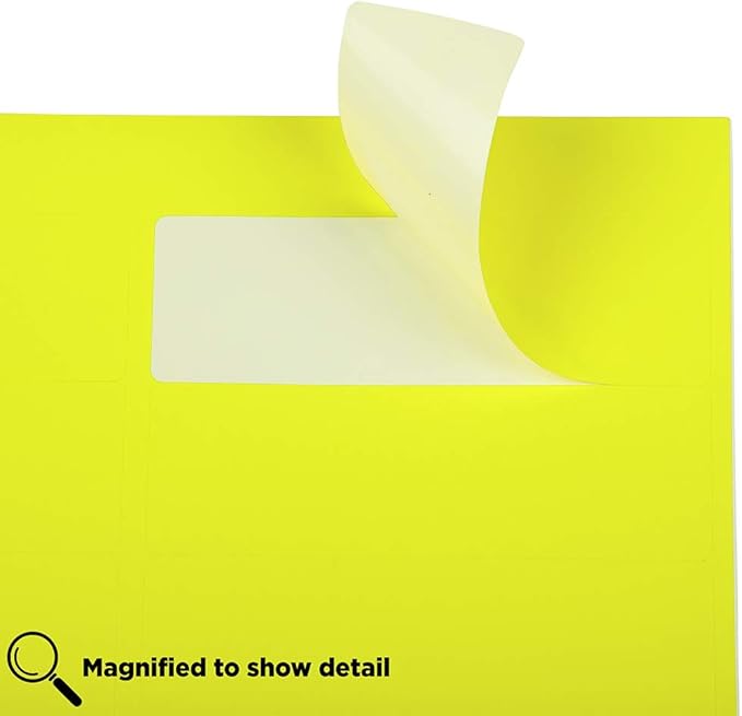 JAM PAPER Shipping Address Labels - Rectangular - 1 1/3 x 4 - Neon Yellow - 126/pack | Address Labels - TrueDesk