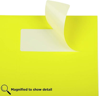JAM PAPER Shipping Address Labels - Rectangular - 1 1/3 x 4 - Neon Yellow - 126/pack | Address Labels - TrueDesk