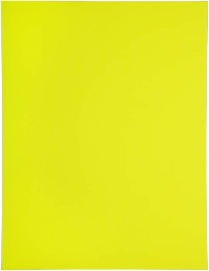 JAM PAPER Shipping Address Labels - Rectangular - 1 1/3 x 4 - Neon Yellow - 126/pack | Address Labels - TrueDesk