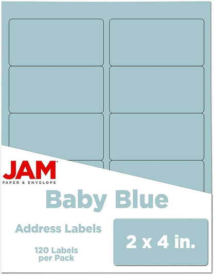 JAM PAPER Shipping Address Labels - Standard Mailing - 2 x 4 - Baby Blue - 120/Pack | Address Labels - TrueDesk
