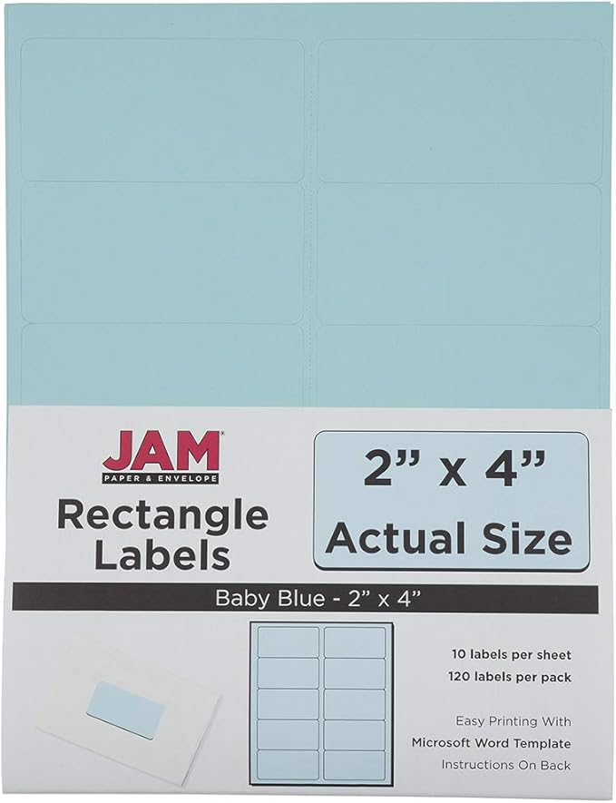 JAM PAPER Shipping Address Labels - Standard Mailing - 2 x 4 - Baby Blue - 120/Pack | Address Labels - TrueDesk