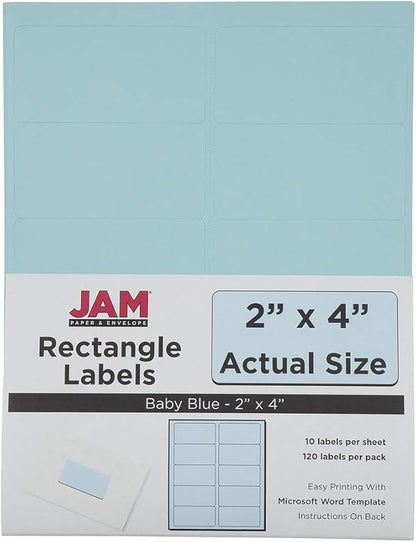 JAM PAPER Shipping Address Labels - Standard Mailing - 2 x 4 - Baby Blue - 120/Pack | Address Labels - TrueDesk