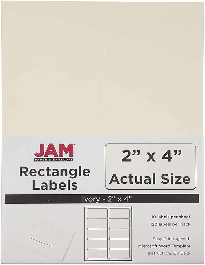JAM PAPER Shipping Address Labels - Standard Mailing - 2 x 4 - Ivory - 120/Pack | Address Labels - TrueDesk