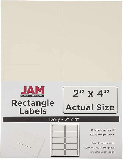 JAM PAPER Shipping Address Labels - Standard Mailing - 2 x 4 - Ivory - 120/Pack | Address Labels - TrueDesk