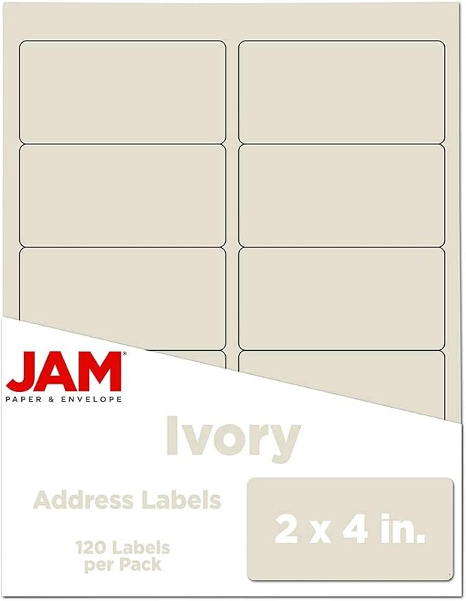 JAM PAPER Shipping Address Labels - Standard Mailing - 2 x 4 - Ivory - 120/Pack | Address Labels - TrueDesk