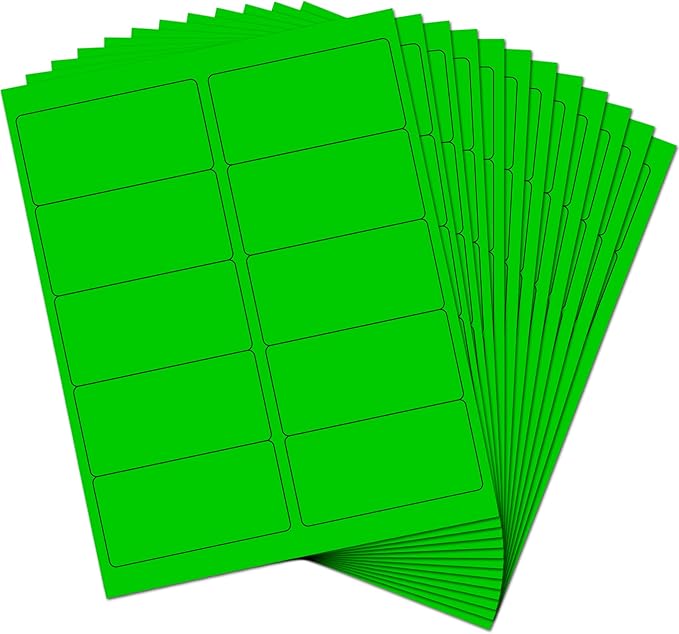 JAM PAPER Shipping Address Labels - Standard Mailing - 2 x 4 - Neon Fluorescent Green - 120/Pack | Address Labels - TrueDesk